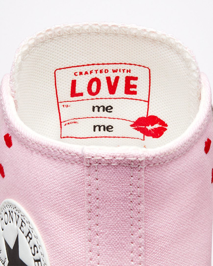 Women's Converse Chuck Taylor All Star Embroidered Lips High Top Shoes Pink / White | AU 93CE1P